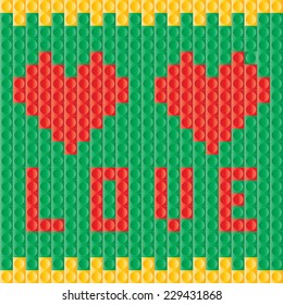 Love plastic block valentine vector background
