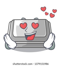 In love plastic box in the cartoon table