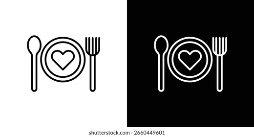 Ícone do Love Plate para Apps. Modelo de design de ícone.