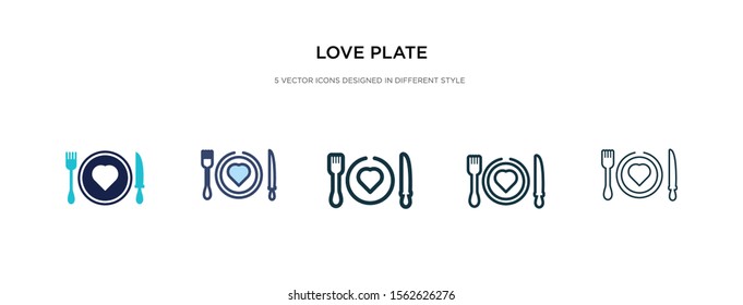love plate icon in different style vector illustration. two colored and black love plate vector icons designed in filled, outline, line and stroke style can be used for web, mobile, ui