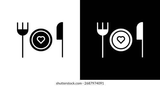 Love Plate icon, Vector graphics in filled style