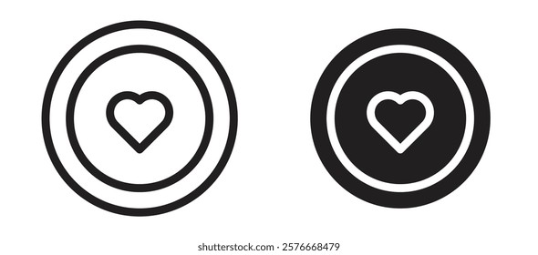Love Plate icons in outline and stroke versions