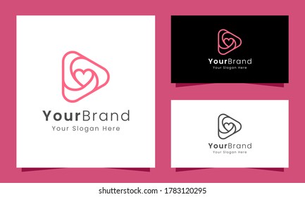 Love Play line logo design concept. Modern and simple idea