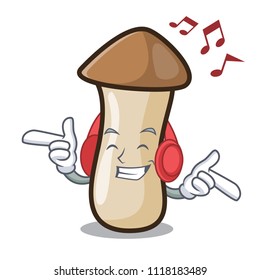 In love pleurotus erynggi mushroom mascot cartoon