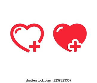 Love plus icon. Illustration vector