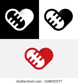Love Podcast Heart Microphone Icon Logo