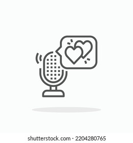 Love Podcast line icon. Editable stroke and pixel perfect. Can be used for digital product, presentation, print design and more.