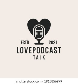 love podcast talk logo design vector
