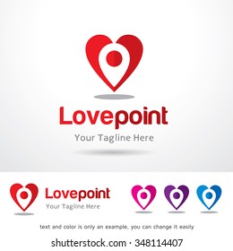 Love Point Locator Logo Template Design Vector