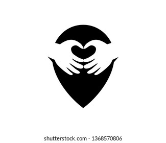 Love Point Logo Template, Icon, Symbol - Vector