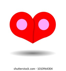 love pointer marker location icon vector