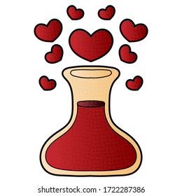 love poison vector design. digital hand drawn. halftone texture