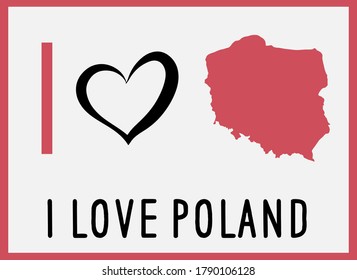 Ich liebe Polen. Isolierte Vektorgrafik-Silhouette