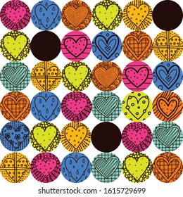 Love polka dots. Vector seamless pattern.