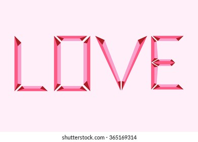 love polygonal text