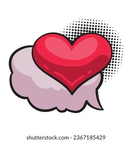 love pop art message icon isolated
