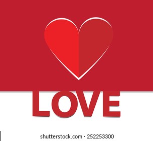 Love pop up paper cut vector.