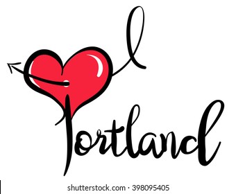 I Love Portland - Vector Graphic