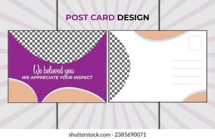 Love post card design template with nice flower