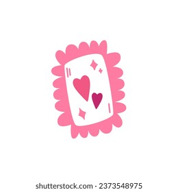 Amar el sello de post con vector de corazones. Dibujo plano de caricatura para el día de San Valentín.