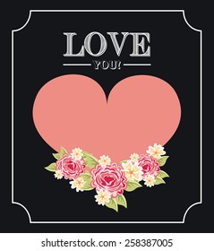 love postcard design, vector illustration eps10 graphic 