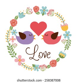 love postcard design, vector illustration eps10 graphic 
