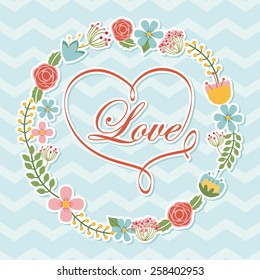 love postcard design, vector illustration eps10 graphic 