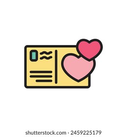 Love Postcard Icon Vector Illustration
