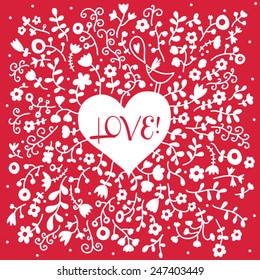 Love postcard. Vector.