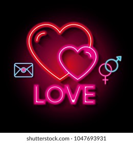 love poster with neon lights