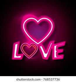 love poster with neon lights