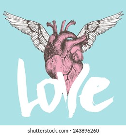 Love poster. Vector illustration.