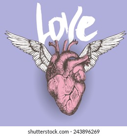 Love poster. Vector illustration.