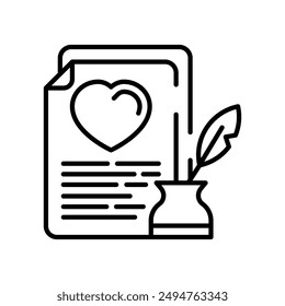 Love Pot Outline Icon, Vector illustration
