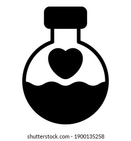love potion, bottle black vector icon