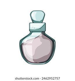 dibujo animado de la botella de la poción del amor. veneno halloween, tarro del alquimista, frasco del juego signo de la botella de la poción del amor. símbolo aislado Ilustración vectorial