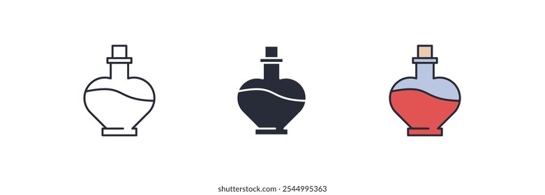 Love potion bottle icon. Love potion bottle Symbol sign for mobile concept and web design. Vector icon, Logo illustration, Vector graphics