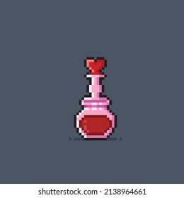 love potion bottle in pixel style