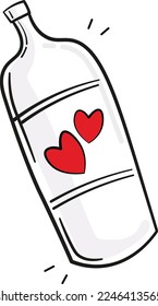 Love Potion Bottle. Secret elixir for love. Magic liquid. Valentines day vector graphic