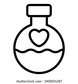 love potion, bottle simple line icon