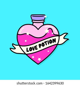 LOVE POTION BOTTLE, SLOGAN PRINT VECTOR