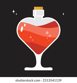 love potion bottle vector design with heart shape