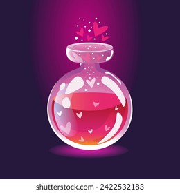 Love potion cartoon stylework art hert illustration