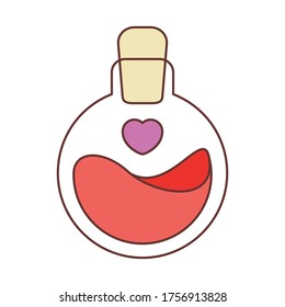 love potion valentine’s concept isolate  on white background. Flat style object.simple design.