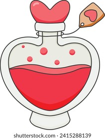 Love Potion in Glass Bottle Illustration