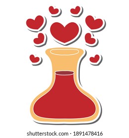 love potion hand drawn doodle stickers design vector illustration