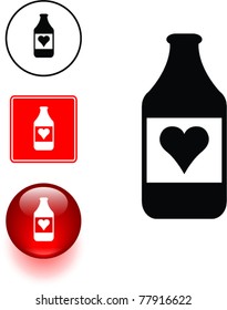 love potion or heart medicine symbol sign and button
