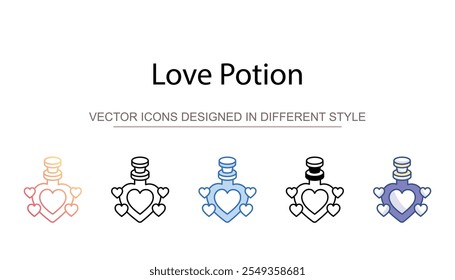 Love Potion icon design with white background stock illustration