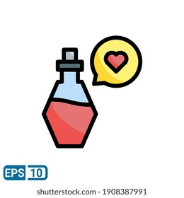 love potion icon in filled line style isolated on white background. love elixir concept. vector illustration. EPS 10