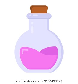 Icono de poción de amor en diseño plano 

